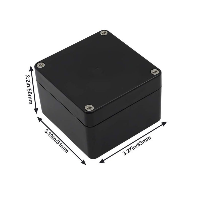LeMotech ABS Plastic Electrical Project Case Power Junction Box, Project Box Black 3.27"x3.19"x2.2"(83 x 81 x 56mm)(Pack of 2) - Image 2